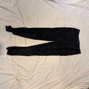 Women's Black Distressed Refuge Skinny Jeans